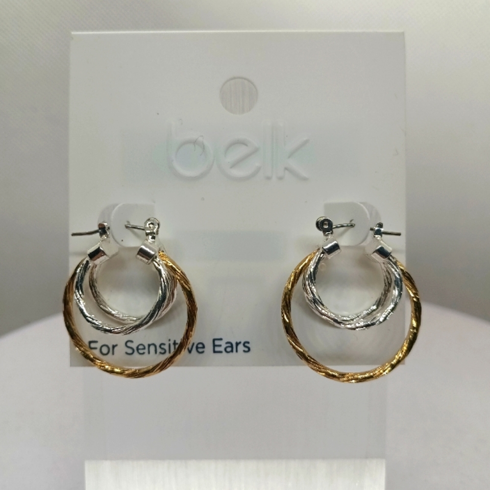 Belk Dual Tone Hoop Earrings